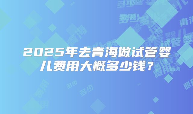 2025年去青海做试管婴儿费用大概多少钱？