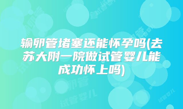 输卵管堵塞还能怀孕吗(去苏大附一院做试管婴儿能成功怀上吗)