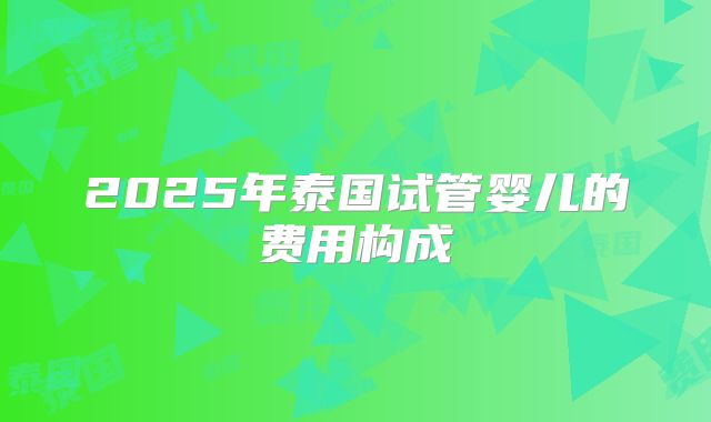 2025年泰国试管婴儿的费用构成