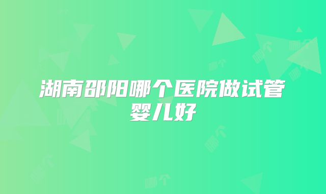 湖南邵阳哪个医院做试管婴儿好