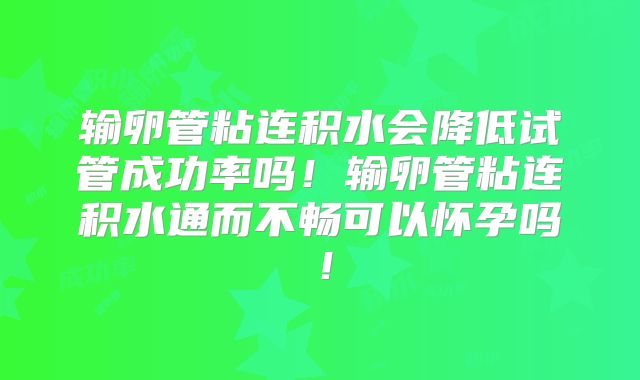 输卵管粘连积水会降低试管成功率吗！输卵管粘连积水通而不畅可以怀孕吗！