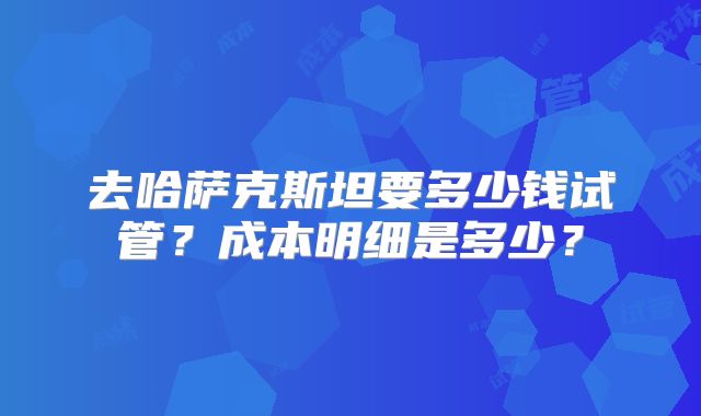 去哈萨克斯坦要多少钱试管？成本明细是多少？