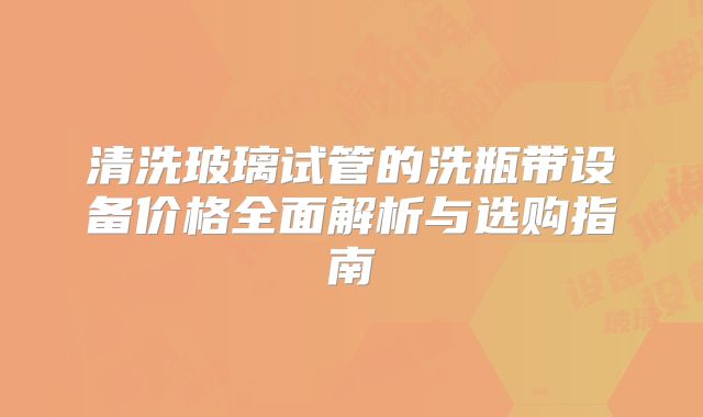 清洗玻璃试管的洗瓶带设备价格全面解析与选购指南