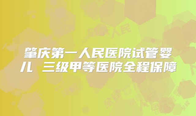 肇庆第一人民医院试管婴儿 三级甲等医院全程保障