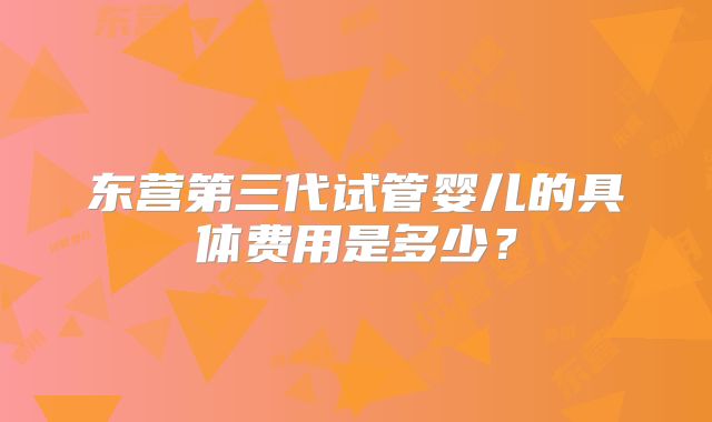 东营第三代试管婴儿的具体费用是多少？