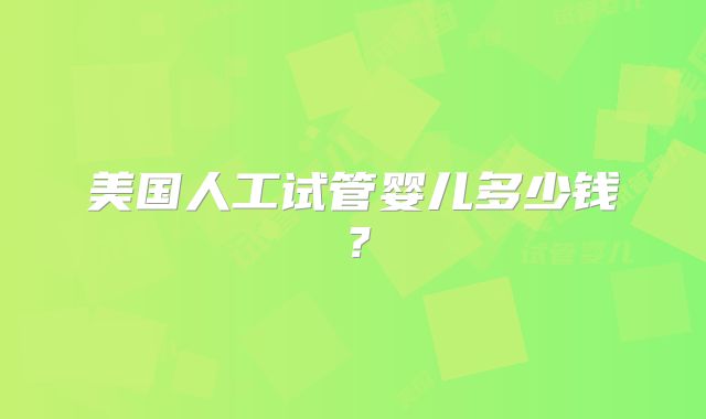 美国人工试管婴儿多少钱？