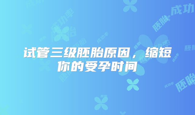 试管三级胚胎原因，缩短你的受孕时间