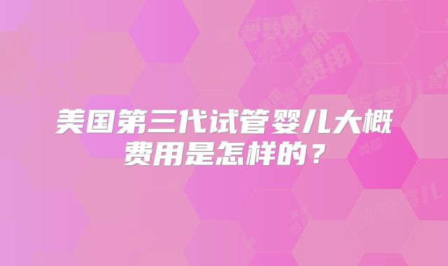 美国第三代试管婴儿大概费用是怎样的?