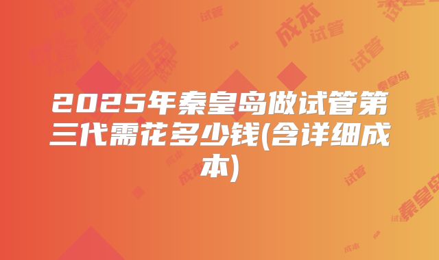 2025年秦皇岛做试管第三代需花多少钱(含详细成本)