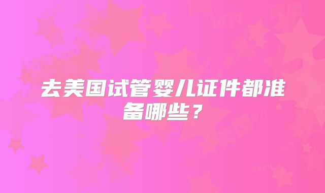 去美国试管婴儿证件都准备哪些？