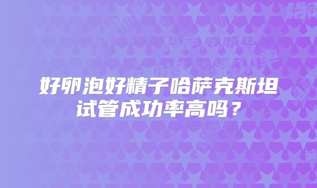 好卵泡好精子哈萨克斯坦试管成功率高吗?
