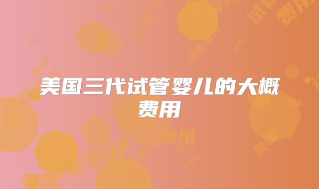 美国三代试管婴儿的大概费用