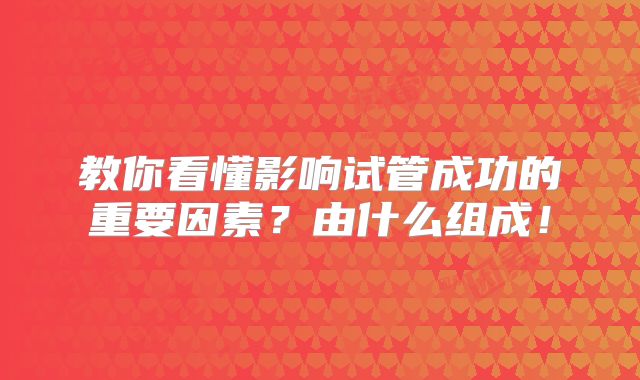 教你看懂影响试管成功的重要因素?由什么组成!