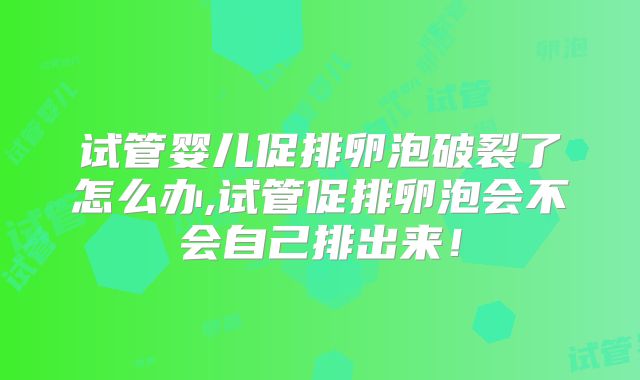 试管婴儿促排卵泡破裂了怎么办,试管促排卵泡会不会自己排出来！