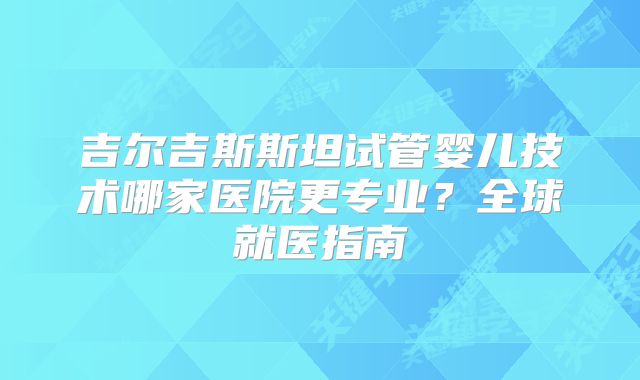 吉尔吉斯斯坦试管婴儿技术哪家医院更专业？全球就医指南