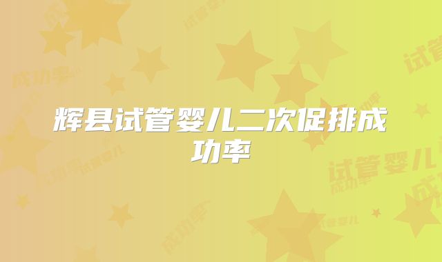 辉县试管婴儿二次促排成功率