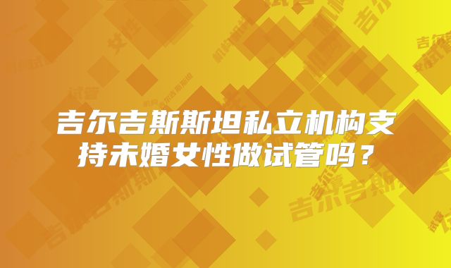 吉尔吉斯斯坦私立机构支持未婚女性做试管吗？