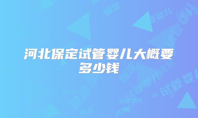 河北保定试管婴儿大概要多少钱