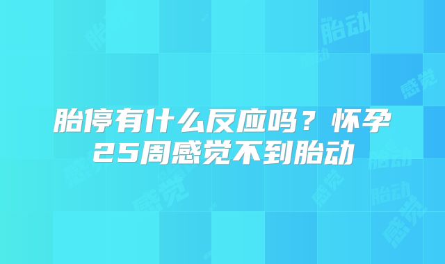 胎停有什么反应吗？怀孕25周感觉不到胎动