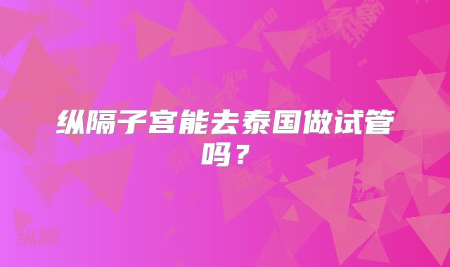 纵隔子宫能去泰国做试管吗?