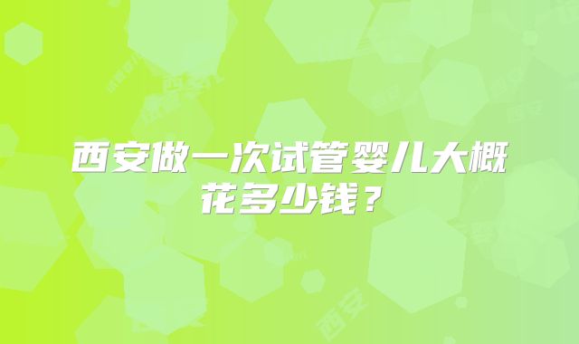 西安做一次试管婴儿大概花多少钱？