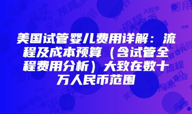 美国试管婴儿费用详解:流程及成本预算(含试管全程费用分析)大致在数十万人民币范围