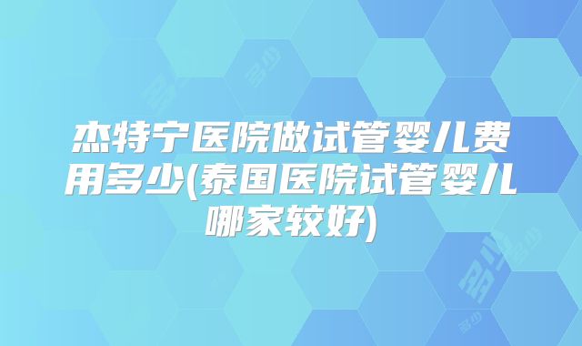 杰特宁医院做试管婴儿费用多少(泰国医院试管婴儿哪家较好)
