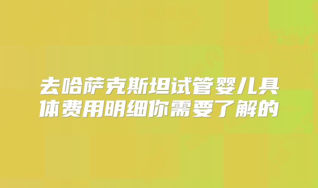 去哈萨克斯坦试管婴儿具体费用明细你需要了解的
