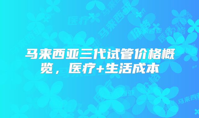 马来西亚三代试管价格概览，医疗+生活成本