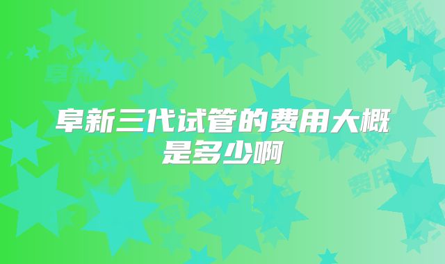 阜新三代试管的费用大概是多少啊