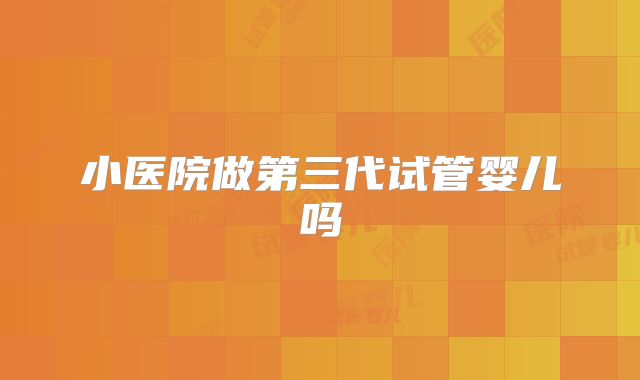 小医院做第三代试管婴儿吗