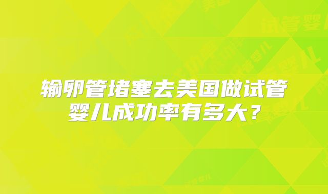 输卵管堵塞去美国做试管婴儿成功率有多大？