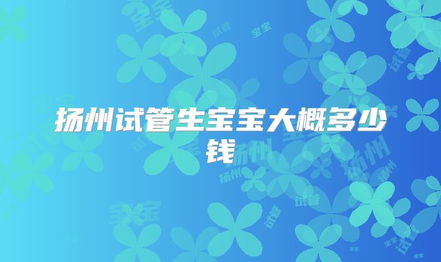 扬州试管生宝宝大概多少钱