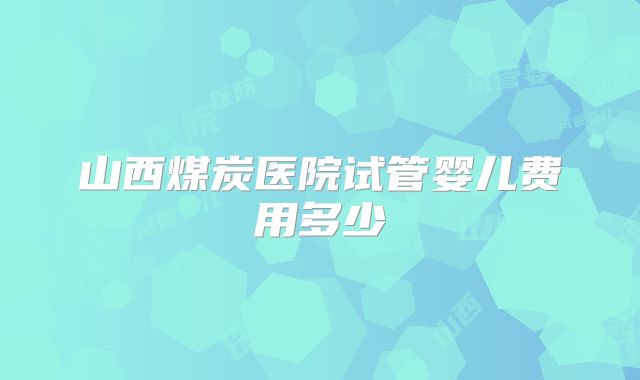 山西煤炭医院试管婴儿费用多少
