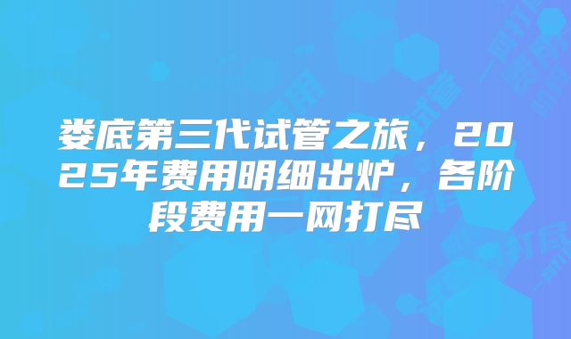 娄底第三代试管之旅，2025年费用明细出炉，各阶段费用一网打尽