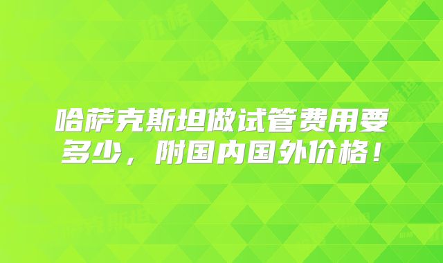 哈萨克斯坦做试管费用要多少,附国内国外价格!