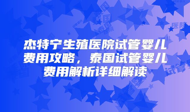 杰特宁生殖医院试管婴儿费用攻略，泰国试管婴儿费用解析详细解读