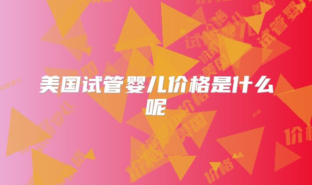 美国试管婴儿价格是什么呢