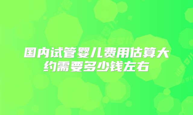 国内试管婴儿费用估算大约需要多少钱左右