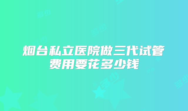 烟台私立医院做三代试管费用要花多少钱