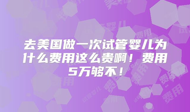 去美国做一次试管婴儿为什么费用这么贵啊!费用5万够不!