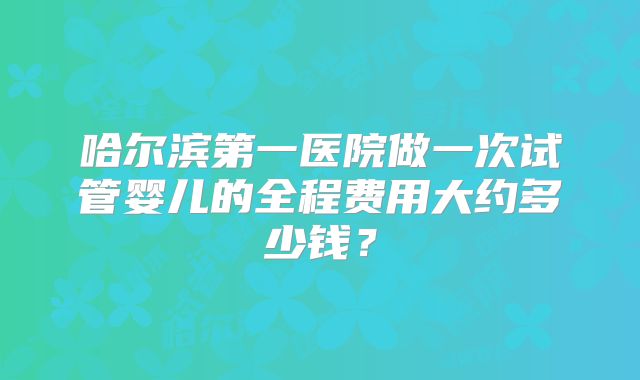 哈尔滨第一医院做一次试管婴儿的全程费用大约多少钱？