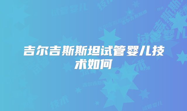 吉尔吉斯斯坦试管婴儿技术如何