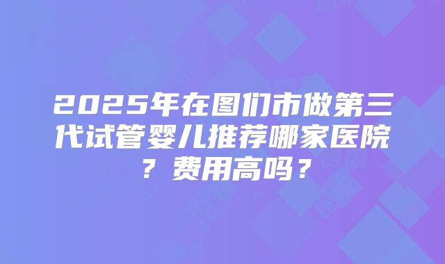 2025年在图们市做第三代试管婴儿推荐哪家医院？费用高吗？