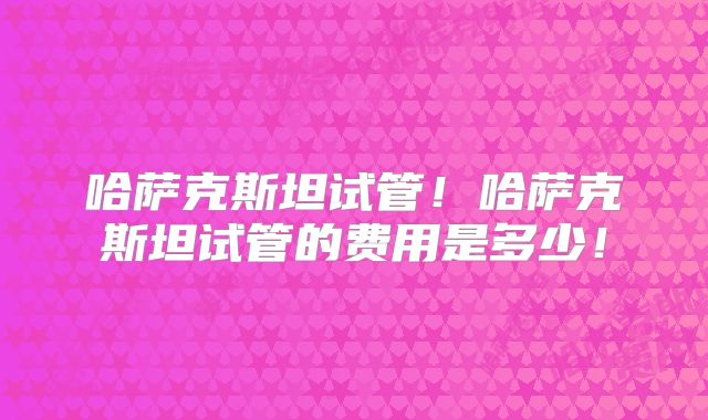 哈萨克斯坦试管！哈萨克斯坦试管的费用是多少！