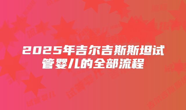 2025年吉尔吉斯斯坦试管婴儿的全部流程