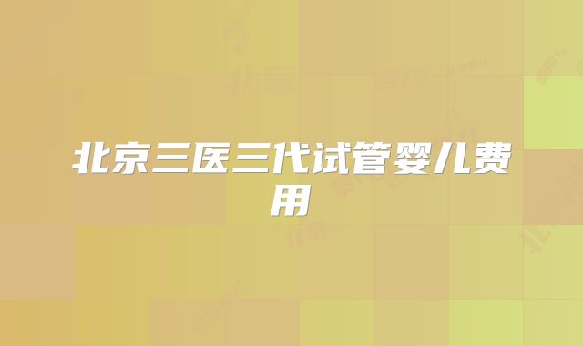 北京三医三代试管婴儿费用