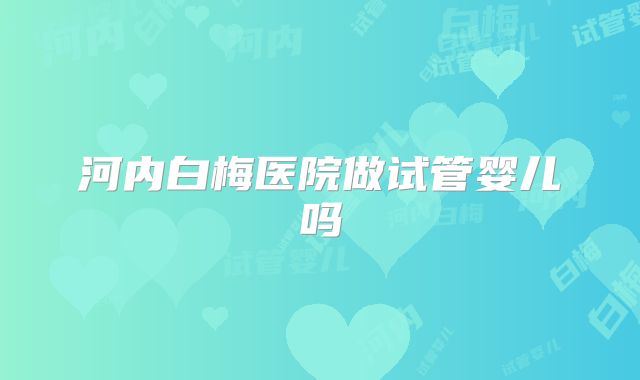 河内白梅医院做试管婴儿吗