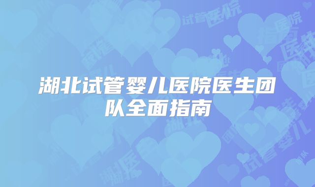 湖北试管婴儿医院医生团队全面指南