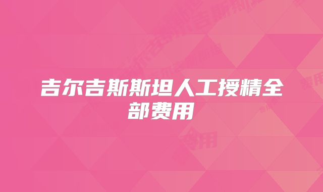 吉尔吉斯斯坦人工授精全部费用